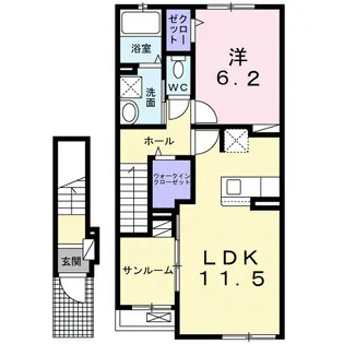 ポスト フォルトナートA【2階】の間取り