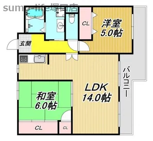 ラフィネセオミ【3階】の間取り