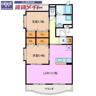 K&K【3階】の間取り