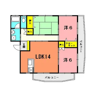 レアール飯田II【1階】の間取り