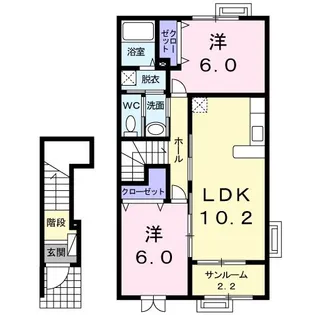 グラシオッソII【2階】の間取り