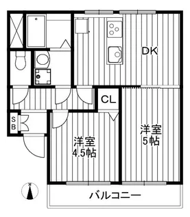 白子ハイツA号棟【5階】の間取り