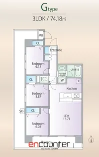 ロイヤルパークス新田【6階】の間取り