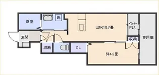 アンソレイエKMY I【1階】の間取り
