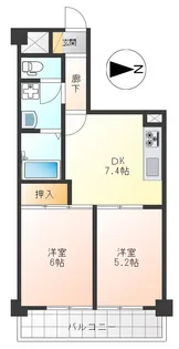 ダイアパレス国立【4階】の間取り