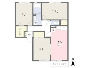 ボヌール城東【2階】の間取り