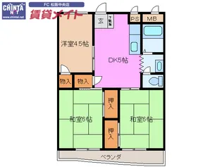 ジュピターマンション大津II【2階】の間取り