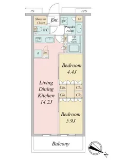 ブランシエスタ目黒中央町【5階】の間取り