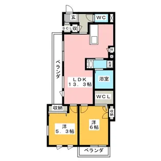 中町マンション【2階】の間取り