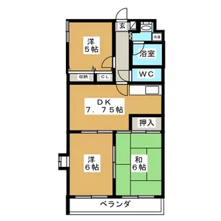 プランドール【4階】の間取り