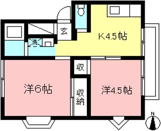 リバーサイドB棟【2階】の間取り