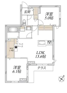 レザンテラス【1階】の間取り