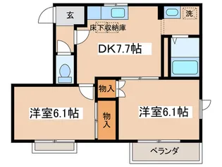 ハイツ富士A棟【1階】の間取り