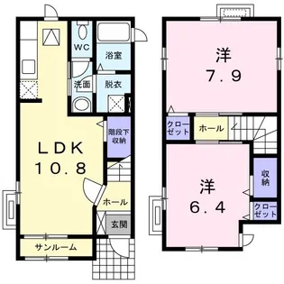 アドバンスB【1階】の間取り