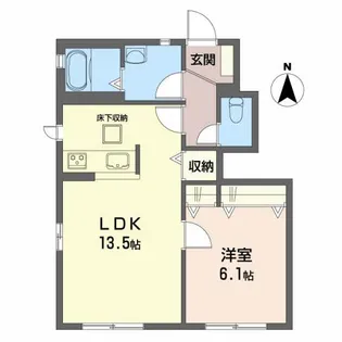 ハイネス国府B【1階】の間取り
