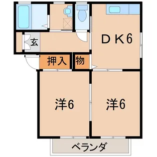 P・ラゲットB【2階】の間取り