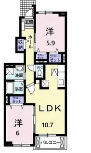プラシード ツバサ II【1階】の間取り