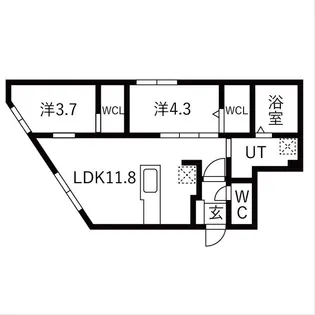 ラグランジュ円山【3階】の間取り