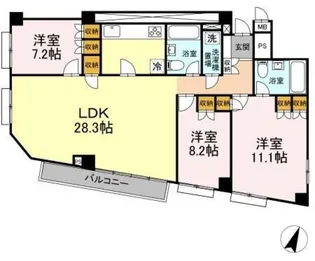 六本木コート【4階】の間取り