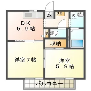 バードライズ吉村【2階】の間取り