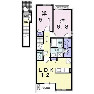 スリーゼ【2階】の間取り