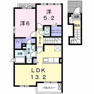 フラン ウエスト A【2階】の間取り