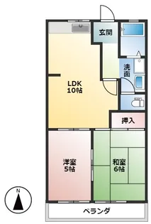 リバティはやの B【2階】の間取り