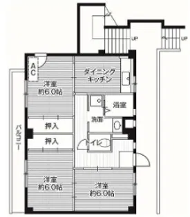 ビレッジハウス迎田4号棟【4階】の間取り