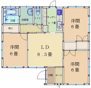 茨城県久慈郡大子町大字池田【一戸建】の間取り
