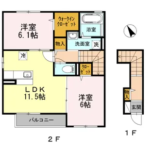 ハイネスB【2階】の間取り