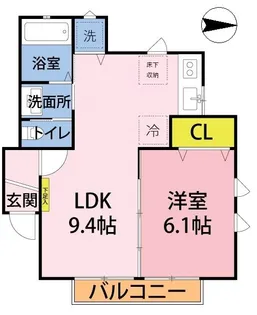 ベルビュー・マルトミ【1階】の間取り