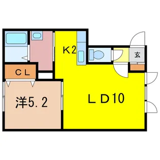 コーポハピネスIII【1階】の間取り