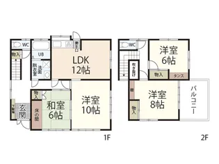 広島県広島市佐伯区八幡が丘1【一戸建】の間取り