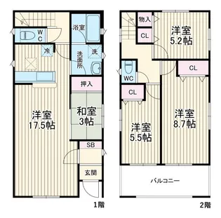 神奈川県藤沢市片瀬5【一戸建】の間取り
