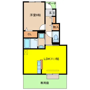 岐阜県大垣市東前2【アパート】の間取り