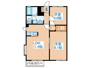 シティフローラル【1階】の間取り