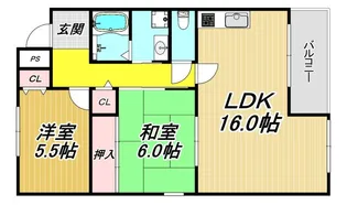 リベルテセオミ【1階】の間取り