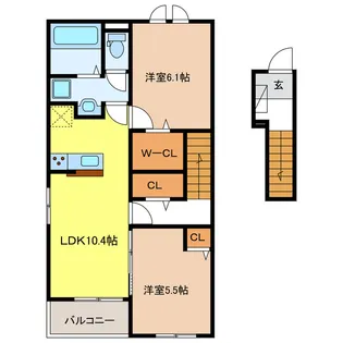 岐阜県岐阜市南鶉1【アパート】の間取り