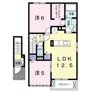 広島県福山市多治米町6【アパート】の間取り