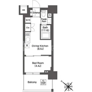 ORSUS AKABANE EAST【4階】の間取り