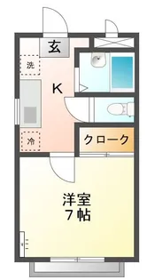 ウチダハイツB【2階】の間取り