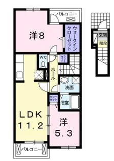 高知県香南市香我美町山北【アパート】の間取り