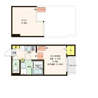 ハーモニーテラス泉崎【1階】の間取り