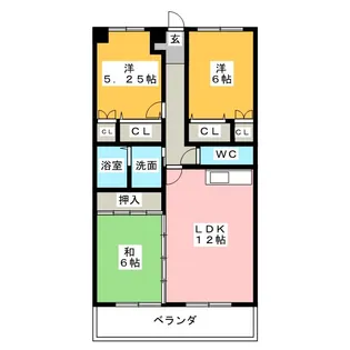 ヨネックスマンション【1階】の間取り