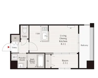 アルティザ大濠公園【11階】の間取り