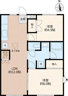 アムスプラザA【2階】の間取り