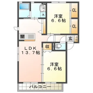アンファミーユ A【2階】の間取り