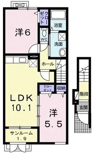 コペル南安長【2階】の間取り