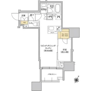 グレーシアフィット三軒茶屋【1階】の間取り