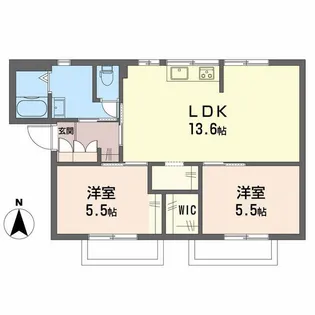 グランジュール中山台 A棟【2階】の間取り